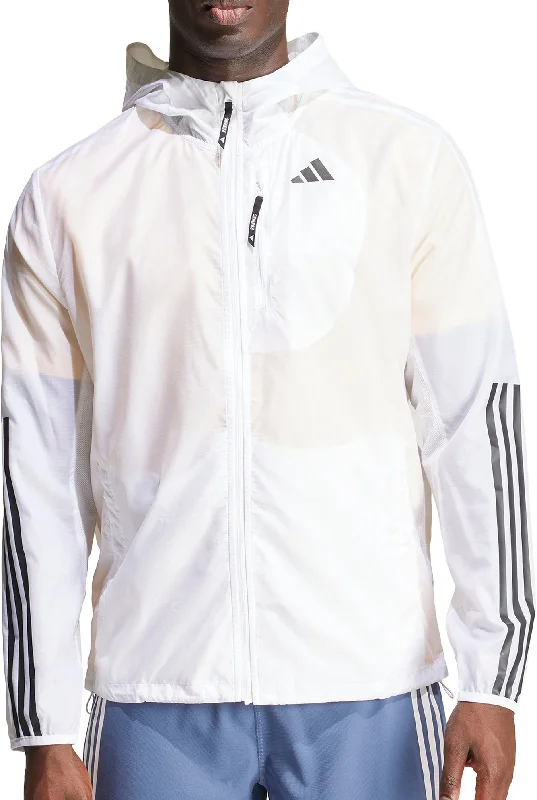 adidas Own The Run 3 Stripes Mens Running Jacket - White