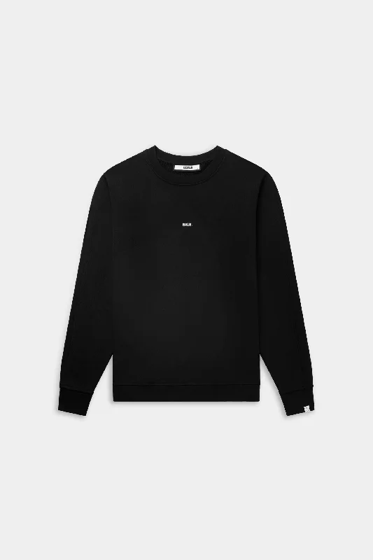 Brand Regular Fit Crewneck Jet Black