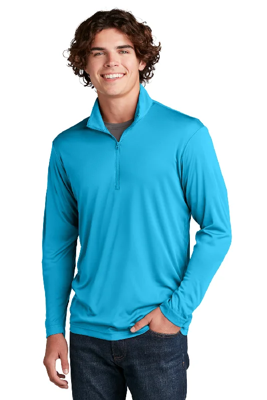 Sport-Tek Mens Competitor Moisture Wicking 1/4 Zip Sweatshirt - Atomic Blue