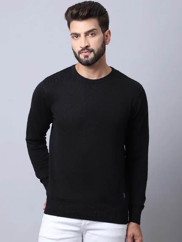 Men Black Pullover Sweater